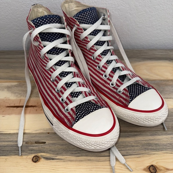 Converse High Top Chuck Taylor All American Stars and Stripes Men's 8 Women's 10 - Picture 3 of 12